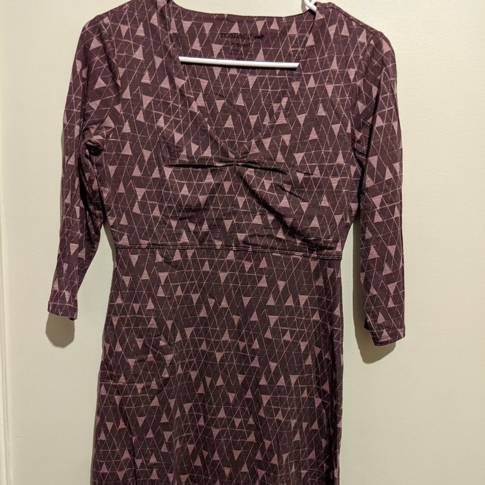 Toad&Co Rosemarie dress 3/4 sleeves purple XS